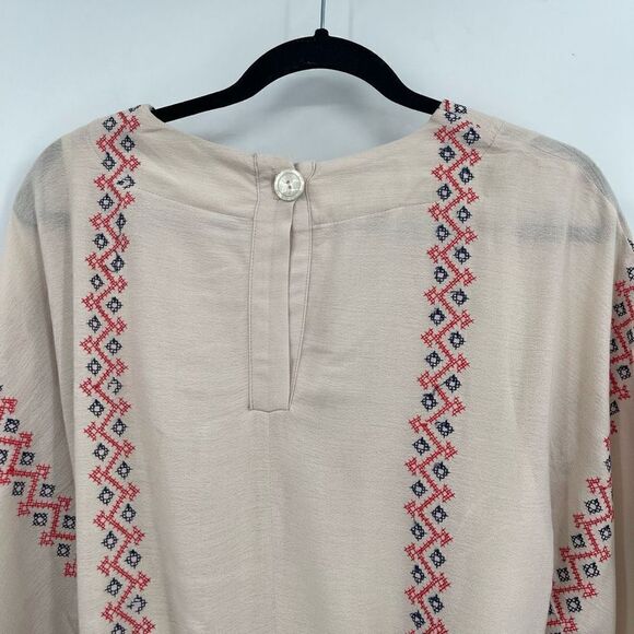 Corey Lynn Calter Tan Bell Sleeve V-Neck Wrap Midi Boho romper Size Small - Picture 7 of 7